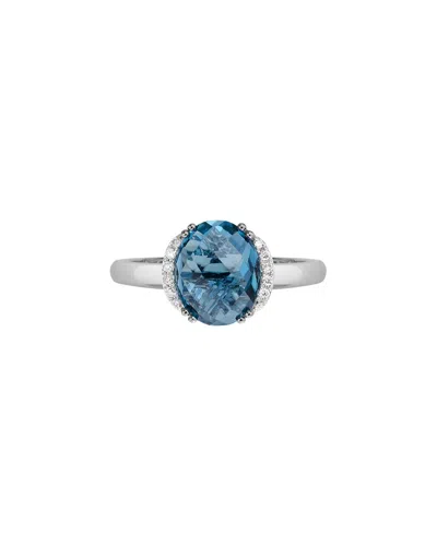 Diamond Select Cuts 14k Diamond .06 Ct. & 3.43 Ct. London Blue Topaz Ring