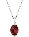 Diamond Select Cuts 14k Diamond .06 Ct. & 3.95 Ct. Garnet Necklace