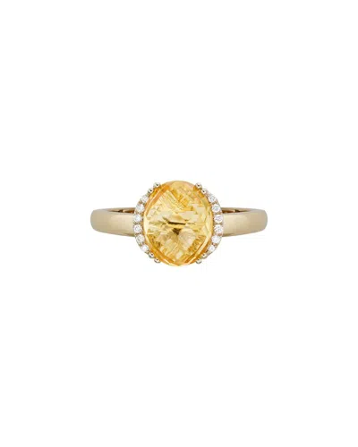 Diamond Select Cuts 14k Diamond .06 Ct. & 3.98 Ct. Citrine Ring