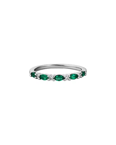 Diamond Select Cuts 14k Diamond .13 Ct. & .38 Ct. Emerald Ring