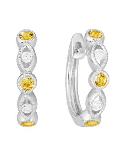 Diamond Select Cuts 14k Diamond .08 Ct. & .17 Ct. Citrine Earrings