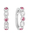 Diamond Select Cuts 14k Diamond .08 Ct. & .22 Ct. Pink Tourmaline Earrings