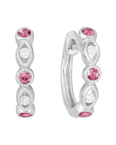 Diamond Select Cuts 14k Diamond .08 Ct. & .22 Ct. Pink Tourmaline Earrings