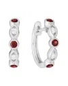 Diamond Select Cuts 14k 0.35 Ct. Tw. Diamond & Ruby Earrings In Metallic