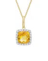 Diamond Select Cuts 14k Diamond .10 Ct. & 1.92 Ct. Citrine Necklace