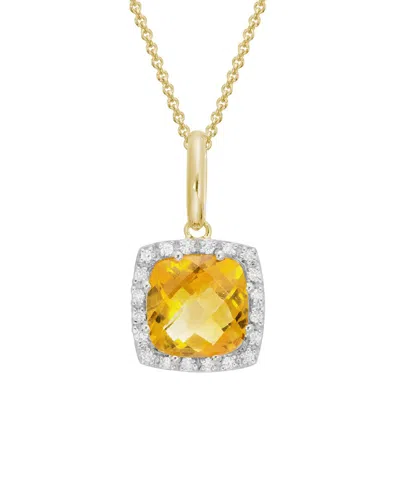 DIAMOND SELECT CUTS 14K DIAMOND .10 CT. & 1.92 CT. CITRINE NECKLACE