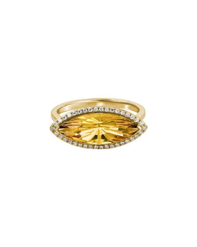 Diamond Select Cuts 14k Diamond .10 Ct. & 2.44 Ct. Citrine Ring