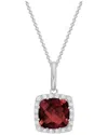Diamond Select Cuts 14k Diamond .10 Ct. & 2.48 Ct. Garnet Necklace