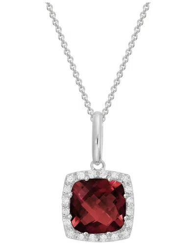 Diamond Select Cuts 14k Diamond .10 Ct. & 2.48 Ct. Garnet Necklace