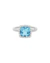 Diamond Select Cuts 14k Diamond .10 Ct. & 2.7 Ct. Blue Topaz Ring