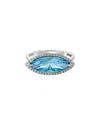 Diamond Select Cuts 14k Diamond .10 Ct. & 3.19 Ct. Blue Topaz Ring