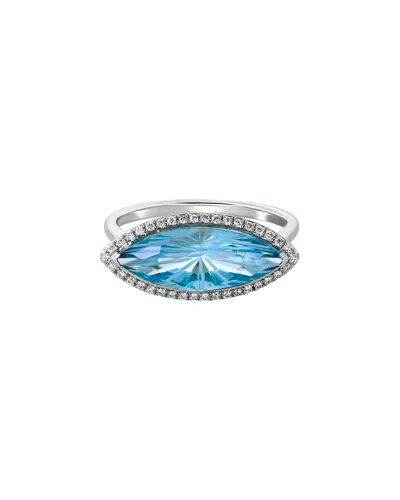 Diamond Select Cuts 14k Diamond .10 Ct. & 3.19 Ct. Blue Topaz Ring