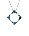 Diamond Select Cuts 14k Diamond .10 Ct. & .71 Ct. Sapphire & .21 Ct. Emerald Necklace