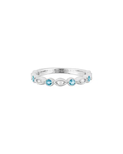 Diamond Select Cuts 14k Diamond .11 Ct. & .27 Ct. Blue Topaz Ring