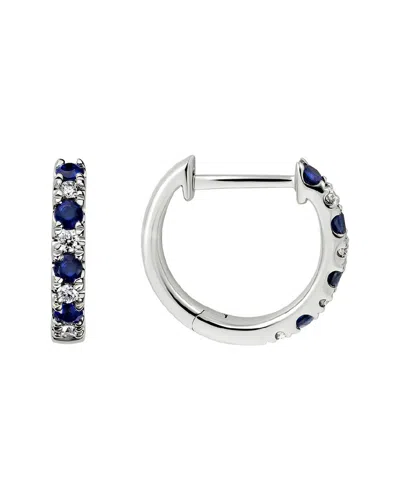 Diamond Select Cuts 14k Diamond .11 Ct. & .34 Ct. Blue Sapphire Earrings