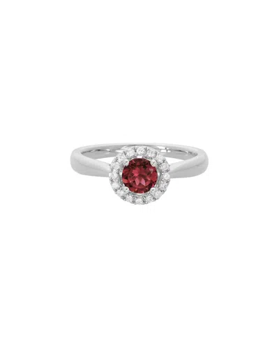 DIAMOND SELECT CUTS 14K DIAMOND .11 CT. & .70 CT. GARNET RING