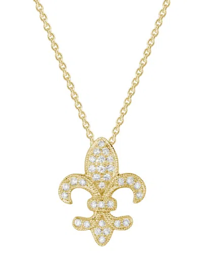Diamond Select Cuts 14k 0.13 Ct. Tw. Diamond Fleur De Lis Necklace