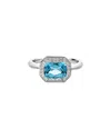 Diamond Select Cuts 14k Diamond .14 Ct. & 1.90 Ct Blue Topaz Ring
