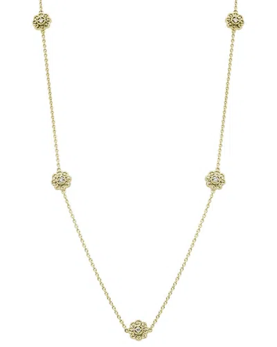 Diamond Select Cuts 14k 0.14 Ct. Tw. Diamond Flower Station Necklace