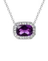 Diamond Select Cuts 14k Diamond .16 Ct. & 1.25 Ct. Amethyst Necklace