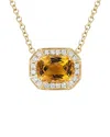 Diamond Select Cuts 14k Diamond .16 Ct. & 1.42 Ct. Citrine Necklace