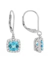 Diamond Select Cuts 14k Diamond .16 Ct & 2.19 Ct. Blue Topaz Earrings