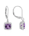 Diamond Select Cuts 14k Diamond .16 Ct. & 2.2 Ct. Amethyst Earrings