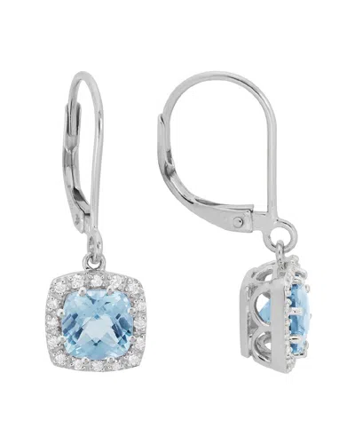 Diamond Select Cuts 14k Diamond .16 Ct. & 2.2 Ct. Aquamarine Earrings