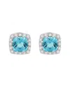 Diamond Select Cuts 14k Diamond .16 Ct. & 2.2 Ct. Blue Topaz Earrings