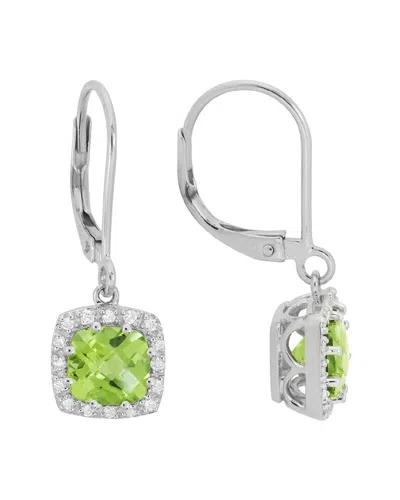 Diamond Select Cuts 14k Diamond .16 Ct. & 2.2 Ct. Peridot Earrings