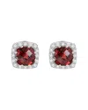 Diamond Select Cuts 14k Diamond .16 Ct. & 2.6 Ct. Garnet Earrings
