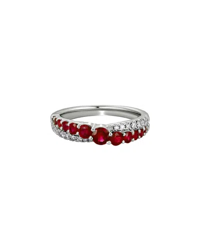 Diamond Select Cuts 14k Diamond .17 Ct. & .82 Ct. Ruby Ring