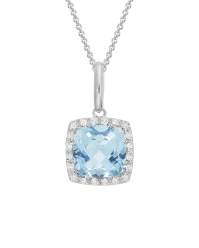 Diamond Select Cuts 14k Diamond 1.95 Ct. & Aquamarine Necklace