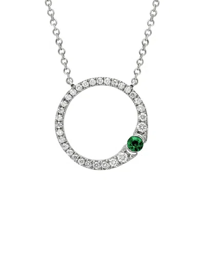 Diamond Select Cuts 14k Diamond .20 Ct. & .06 Ct. Emerald Necklace