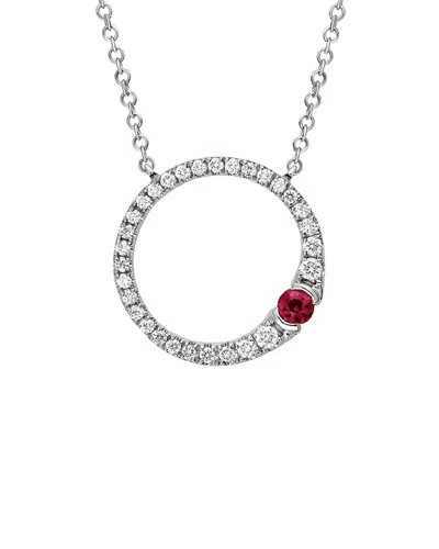 DIAMOND SELECT CUTS 14K DIAMOND .20 CT. & .10 CT RUBY NECKLACE