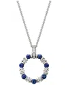 Diamond Select Cuts 14k Diamond .20 Ct. & .61 Ct. Blue Sapphire Necklace