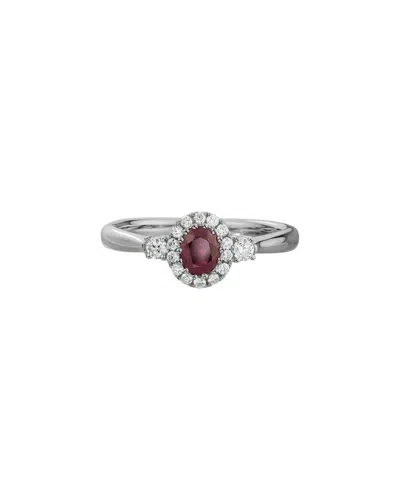 Diamond Select Cuts 14k Diamond .21 Ct. & .37 Ct. Ruby Ring