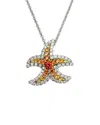 Diamond Select Cuts 14k Diamond .23 Ct. & .19 Ct. Yellow Sapphire Necklace