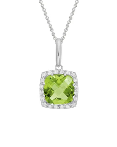Diamond Select Cuts 14k Diamond 2.49 Ct. & 2.39 Ct. Peridot Necklace