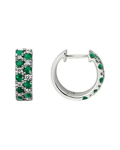 DIAMOND SELECT CUTS 14K DIAMOND .26 CT. & .66 CT. EMERALD EARRINGS