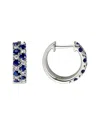 Diamond Select Cuts 14k Diamond .26 Ct. & .89 Ct.  Blue Sapphire Earrings