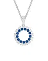 Diamond Select Cuts 14k Diamond .27 Ct. & .26 Ct. Blue Sapphire Necklace