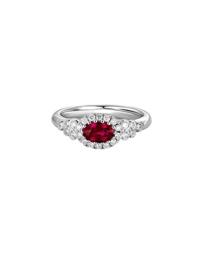 Diamond Select Cuts 14k Diamond .28 Ct. & .59 Ct. Ruby Ring
