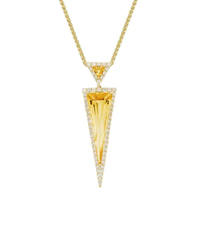 Diamond Select Cuts 14k Diamond .30 Ct. & 2.38 Ct. Citrine Necklace