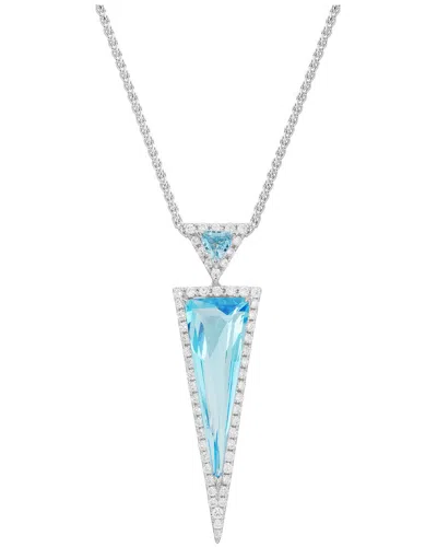 Diamond Select Cuts 14k Diamond .30 Ct & 2.90 Ct. Blue Topaz Necklace