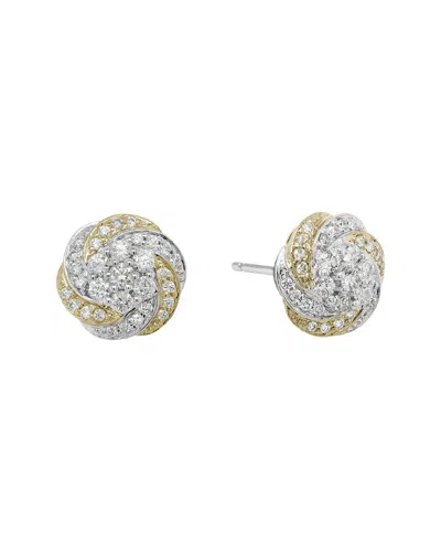 Diamond Select Cuts 14k Two-tone 0.71 Ct. Tw. Diamond Rosette Studs In Multi