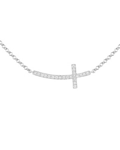 Diamond Select Cuts 14k Diamond Cross Necklace 0.06 Ct. In Metallic
