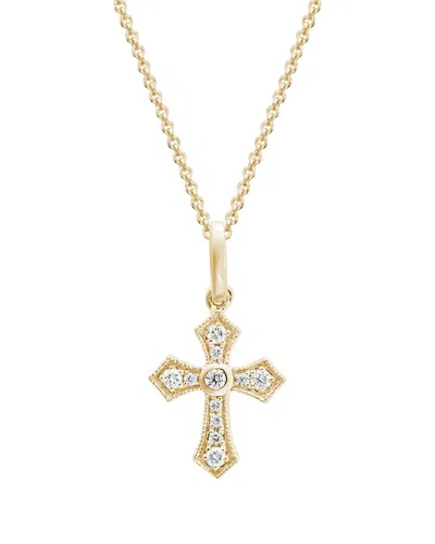 Diamond Select Cuts 14k Diamond Cross Necklace .09 Ct. In Gold
