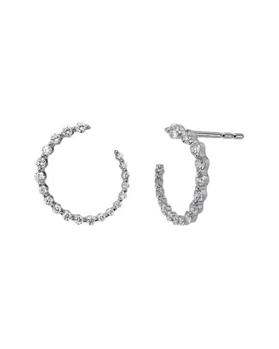 Diamond Select Cuts 14k Diamond Hoops 0.50 Ct. In Silver