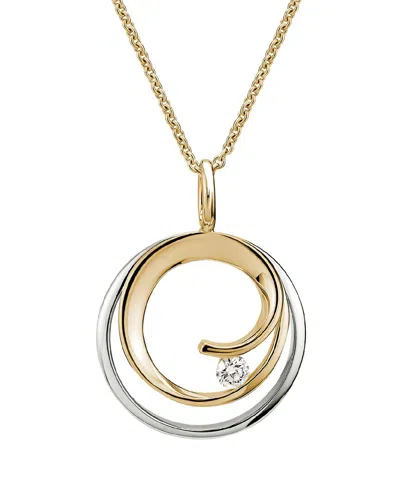 Diamond Select Cuts 14k Diamond Pendant Necklace Two-tone 0.09 Ct. In Transparent
